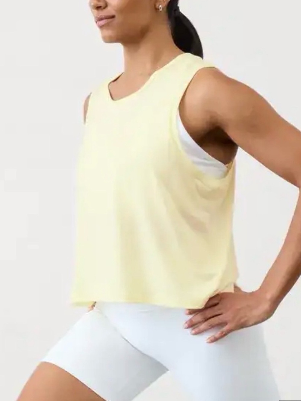Outdoor Voices Crop Top Tank Pale Yellow Size XL EUC